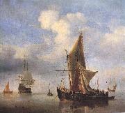 VELDE, Willem van de, the Younger Calm Sea wet